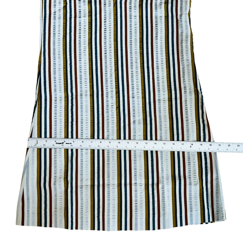 Theory Women’s Sz 2 V-Neck Stripe Sleeveless Linen Blend Dress Shift Lightweight - Picture 13 of 15